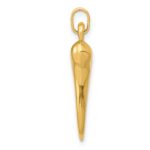 14k Hollow 3-D Italian Horn Charm - Image 2