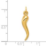 14k Hollow 3-D Italian Horn Charm - Image 3