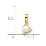 14k FW Cultured Pearl Children's Heart Pendant - Image 3