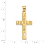 14K Laser Cut JESUS Cross Charm - Image 3