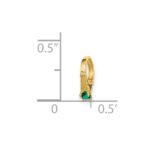 14K 3-D May Ring with Dark Green Glass Stone Charm - Image 5
