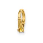 14K 3-D November Ring with Yellow CZ Charm