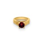 14K 3-D January Ring with Red CZ Charm - Image 5