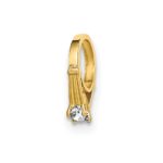 14K 3-D April Ring with White CZ Charm
