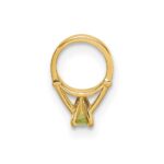 14K 3-D August Ring with Light Green Glass Stone Charm - Image 2