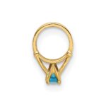 14K 3-D December Ring with Aqua CZ Charm - Image 2