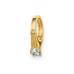 14K 3-D March Ring with Light Blue CZ Charm