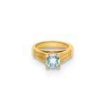 14K 3-D March Ring with Light Blue CZ Charm - Image 5