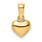 14k Satin and Polished 3D Puffed Heart Pendant - Image 3