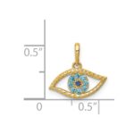 14K Blue CZ Eye Pendant - Image 4