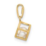 14K 3-D Freshwater Cultured Pearl in Cube Pendant - Image 2
