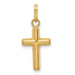 14k w/Rhodium Polished Hollow Crucifix Charm - Image 4
