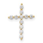 14K CZ Cross Pendant Chain Slide