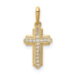 14K Cross CZ Pendant