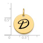 14k Polished Black Enamel Letter D Initial Disk Charm - Image 3