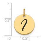 14k Polished Black Enamel Letter I Initial Disk Charm - Image 2