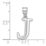 14kw Polished Etched Letter J Initial Pendant - Image 4