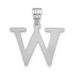 14kw Polished Etched Letter W Initial Pendant - Image 3