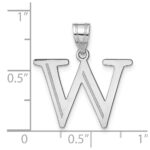 14kw Polished Etched Letter W Initial Pendant - Image 4