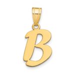14k Polished Script Letter B Initial Pendant