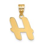 14k Polished Script Letter H Initial Pendant - Image 3