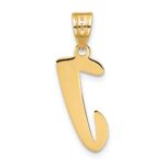 14k Polished Script Letter J Initial Pendant - Image 3