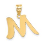 14k Polished Script Letter M Initial Pendant - Image 3