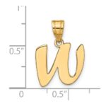14k Polished Script Letter W Initial Pendant - Image 4
