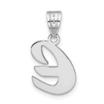 14kw Polished Script Letter E Initial Pendant - Image 3