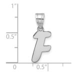 14kw Polished Script Letter F Initial Pendant - Image 4