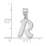 14kw Polished Script Letter R Initial Pendant - Image 4