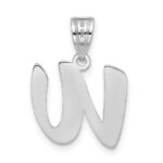 14kw Polished Script Letter W Initial Pendant - Image 3