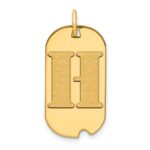 14k Polished Letter H Initial Dog Tag Pendant