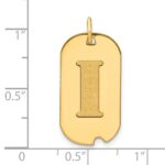 14k Polished Letter I Initial Dog Tag Pendant - Image 2