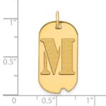 14k Polished Letter M Initial Dog Tag Pendant - Image 2