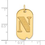 14k Polished Letter N Initial Dog Tag Pendant - Image 2