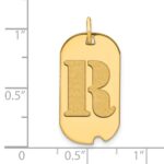 14k Polished Letter R Initial Dog Tag Pendant - Image 2