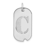 14kw Polished Letter C Initial Dog Tag Pendant