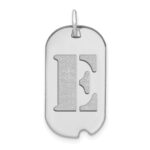 14kw Polished Letter E Initial Dog Tag Pendant