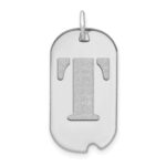 14kw Polished Letter T Initial Dog Tag Pendant