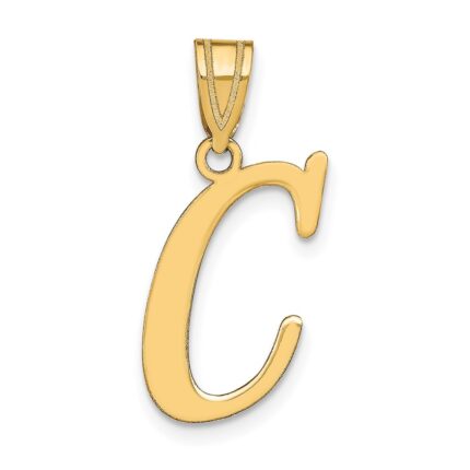 14k Polished Letter C Initial Pendant