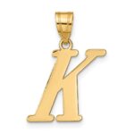 14k Polished Letter K Initial Pendant