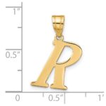 14k Polished Letter R Initial Pendant - Image 4