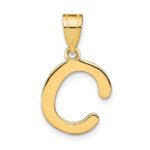 14k Polished Bubble Letter C Initial Pendant