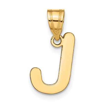 14k Polished Bubble Letter J Initial Pendant