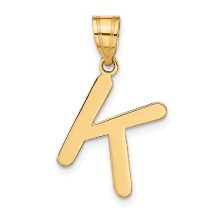 14k Polished Bubble Letter K Initial Pendant