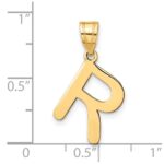 14k Polished Bubble Letter R Initial Pendant - Image 4
