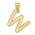 14k Polished Bubble Letter W Initial Pendant