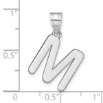 14kw Polished Bubble Letter M Initial Pendant - Image 4