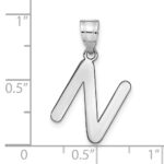 14kw Polished Bubble Letter N Initial Pendant - Image 4